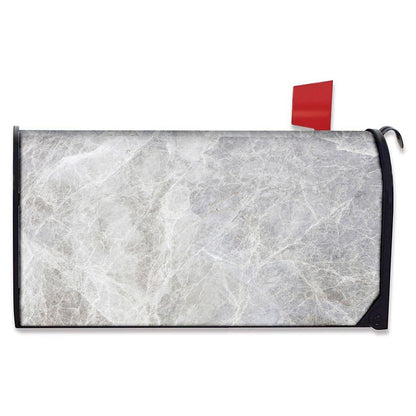 Silver Grey Marble Print Mailbox Cover