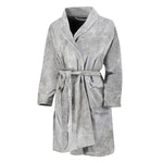 Silver Grey Marble Print Men's Bathrobe
