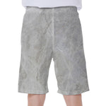 Silver Grey Marble Print Men's Beach Shorts