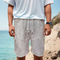 Silver Grey Marble Print Men's Cargo Shorts