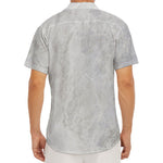 Silver Grey Marble Print Men's Deep V-Neck Shirt