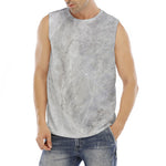 Silver Grey Marble Print Men's Fitness Tank Top