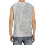 Silver Grey Marble Print Men's Fitness Tank Top