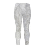 Silver Grey Marble Print Men's leggings