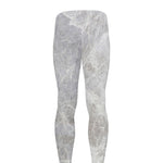 Silver Grey Marble Print Men's leggings