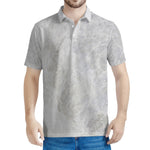 Silver Grey Marble Print Men's Polo Shirt