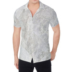 Silver Grey Marble Print Men's Shirt