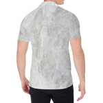 Silver Grey Marble Print Men's Shirt