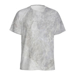 Silver Grey Marble Print Men's Sports T-Shirt