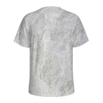 Silver Grey Marble Print Men's Sports T-Shirt