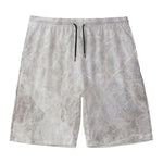 Silver Grey Marble Print Men's Swim Trunks