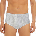 Silver Grey Marble Print Men's Triangle Swim Briefs