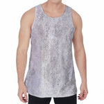Silver Grey Marble Print Men's Velvet Tank Top