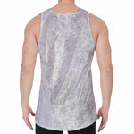 Silver Grey Marble Print Men's Velvet Tank Top