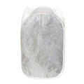 Silver Grey Marble Print Mesh Laundry Hamper