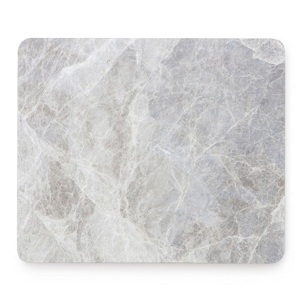 Silver Grey Marble Print Mouse Pad