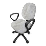 Silver Grey Marble Print Office Chair Cover