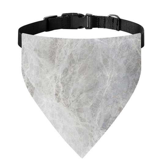 Silver Grey Marble Print Over The Collar Dog Bandana