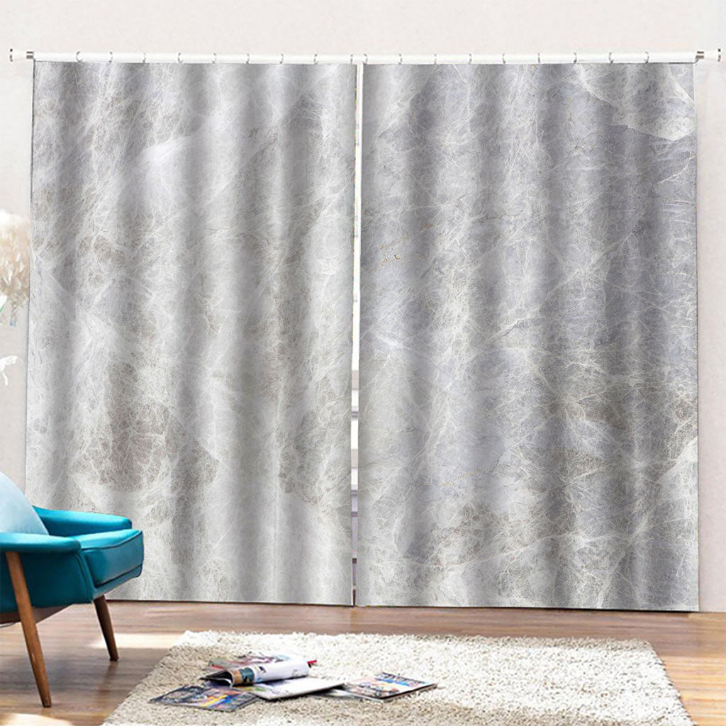 Silver Grey Marble Print Pencil Pleat Curtains