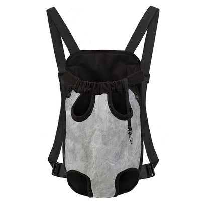 Silver Grey Marble Print Pet Carrier Backpack