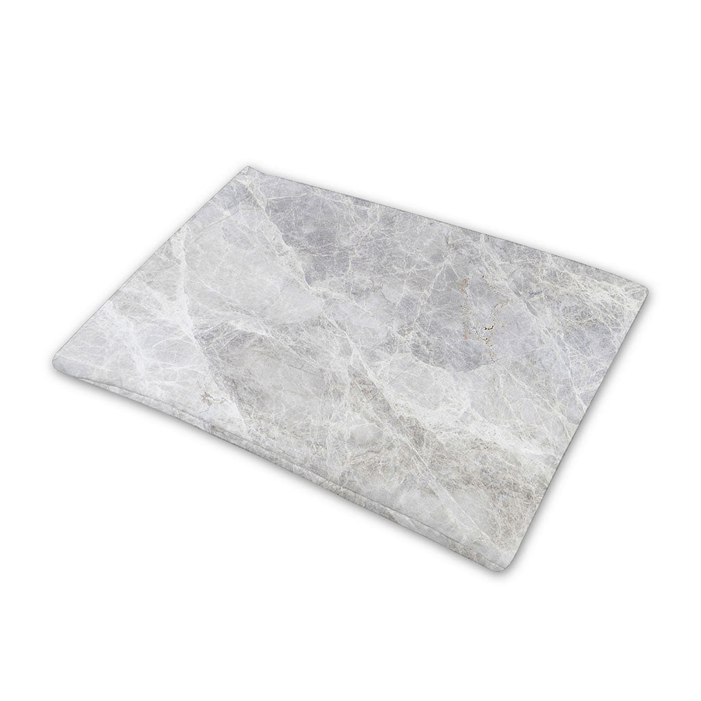 Silver Grey Marble Print Pet Cooling Mat Cover