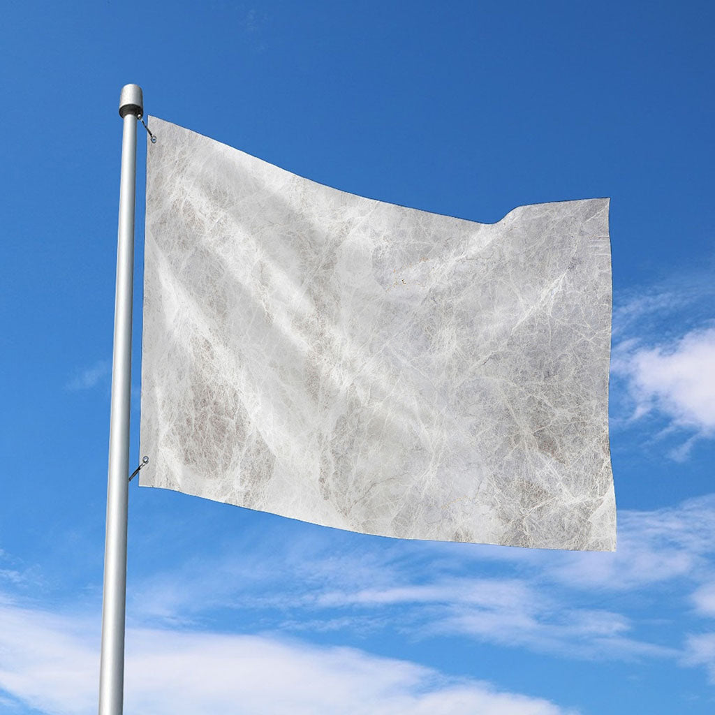 Silver Grey Marble Print Polyester Flag