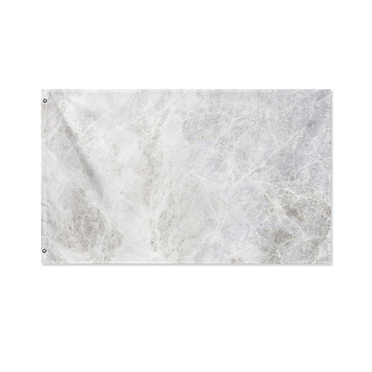 Silver Grey Marble Print Polyester Flag