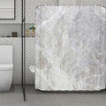 Silver Grey Marble Print Polyester Shower Curtain
