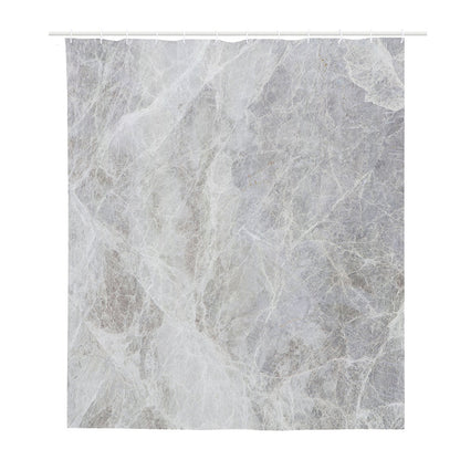 Silver Grey Marble Print Polyester Shower Curtain