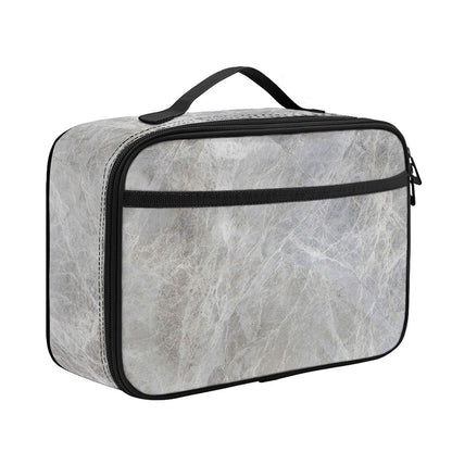 Silver Grey Marble Print Portable Lunch Bag