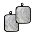 Silver Grey Marble Print Pot Holders