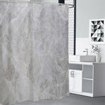 Silver Grey Marble Print Premium Shower Curtain