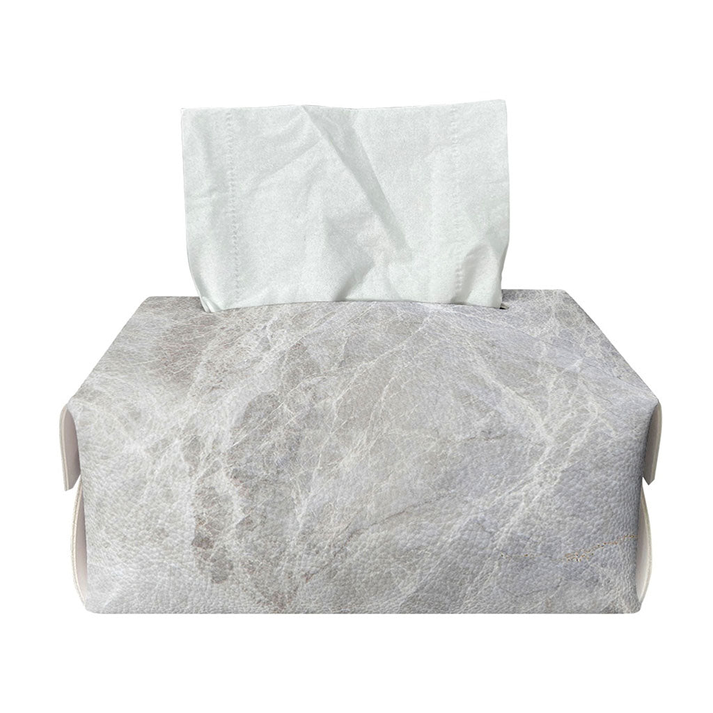 Silver Grey Marble Print Rectangle Tissue Box Cover