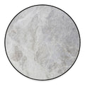 Silver Grey Marble Print Round Floor Mat