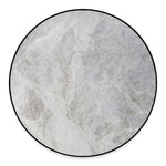 Silver Grey Marble Print Round Floor Mat
