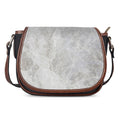 Silver Grey Marble Print Saddle Bag