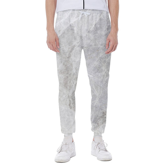 Silver Grey Marble Print Scuba Joggers
