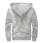 Silver Grey Marble Print Sherpa Lined Zip Up Hoodie