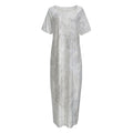Silver Grey Marble Print Short Sleeve Long Nightdress