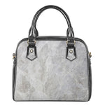 Silver Grey Marble Print Shoulder Handbag