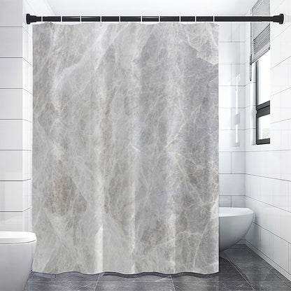 Silver Grey Marble Print Shower Curtain