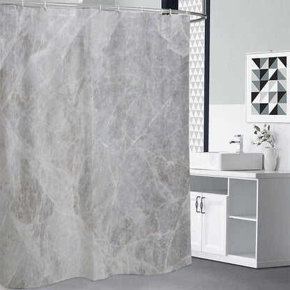 Silver Grey Marble Print Shower Curtain