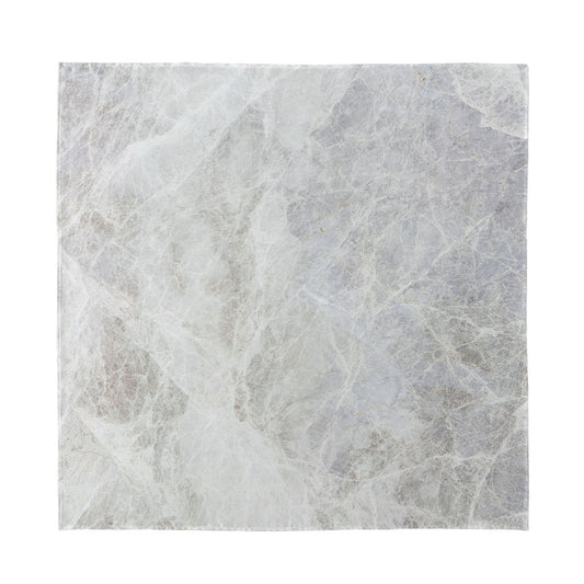 Silver Grey Marble Print Silk Bandana