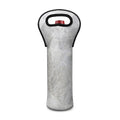 Silver Grey Marble Print Single Neoprene Wine Tote