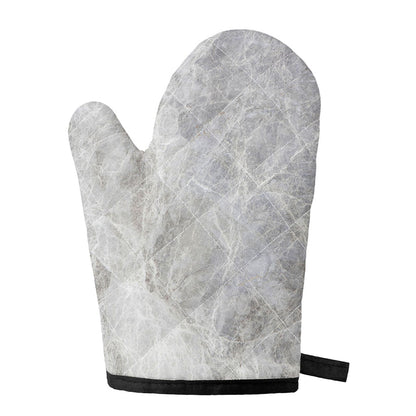 Silver Grey Marble Print Single Oven Mitt