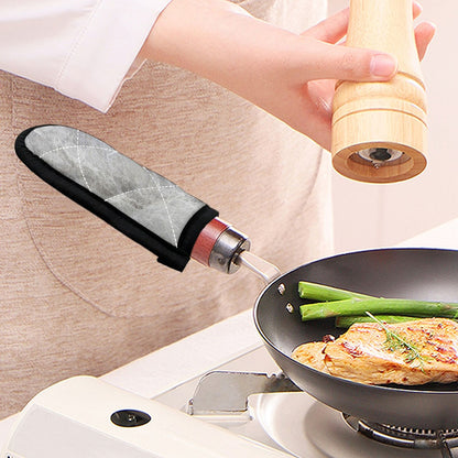 Silver Grey Marble Print Skillet Handle Cover