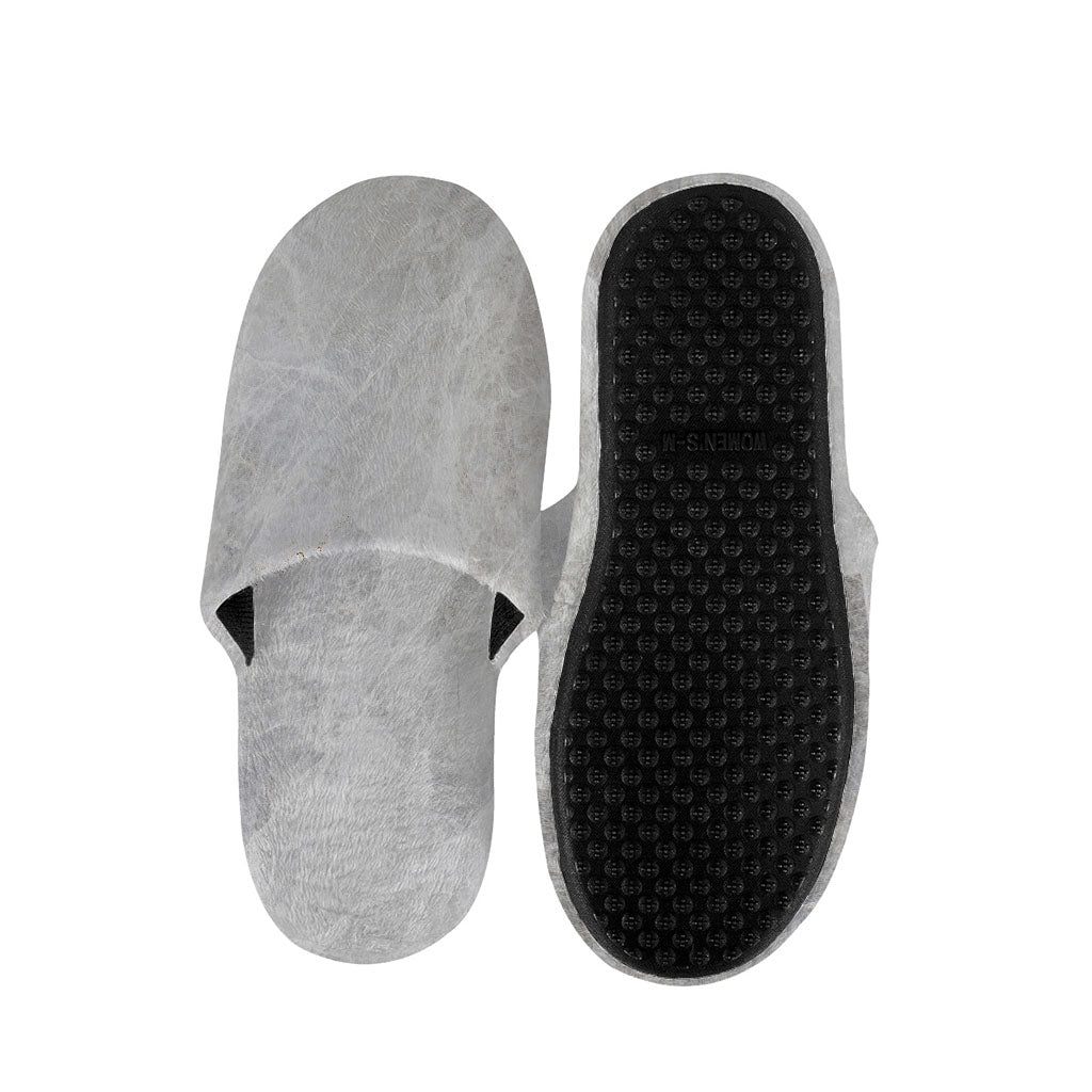 Silver Grey Marble Print Slippers