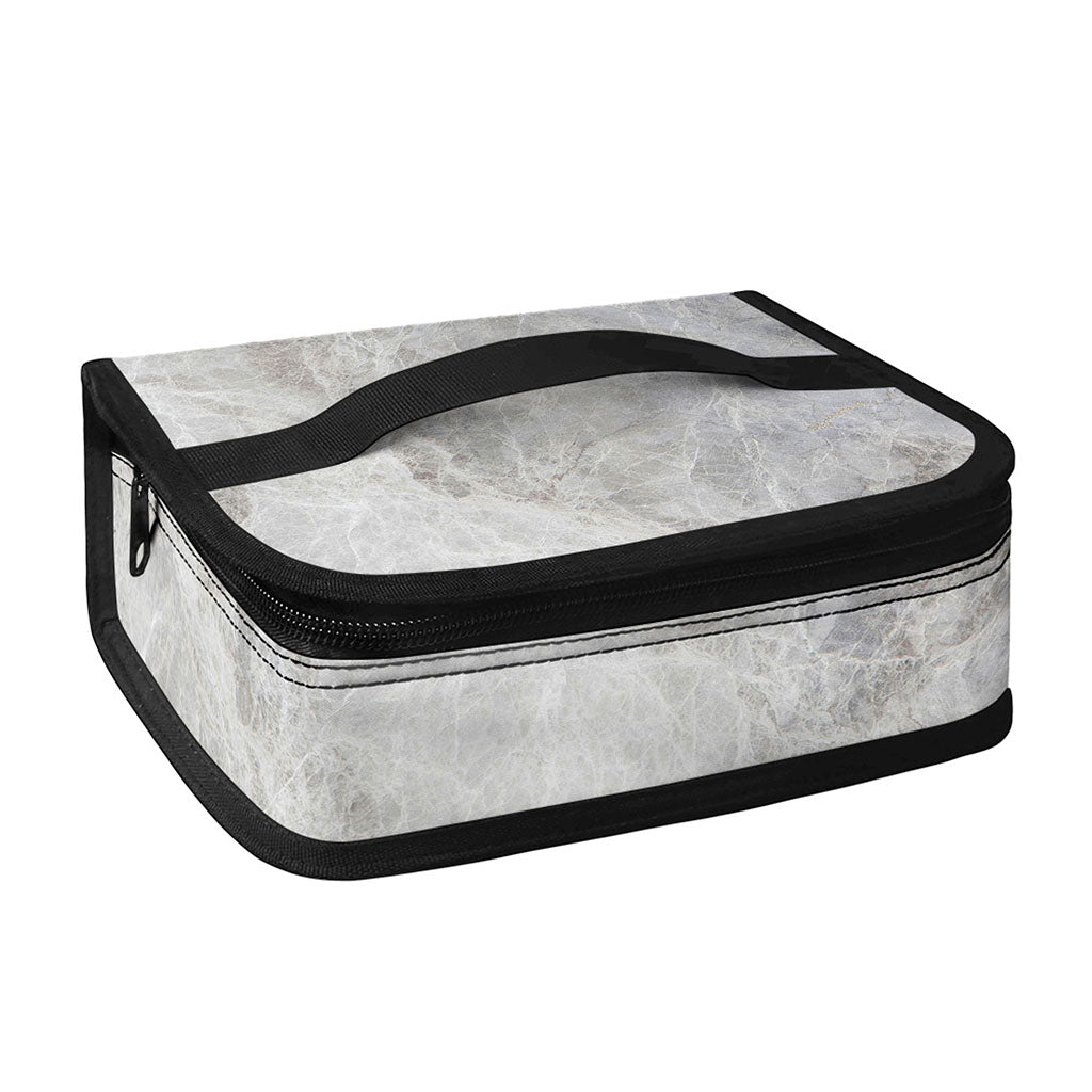 Silver Grey Marble Print Small Lunch Bag