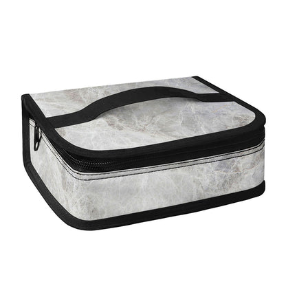 Silver Grey Marble Print Small Lunch Bag