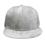 Silver Grey Marble Print Snapback Cap